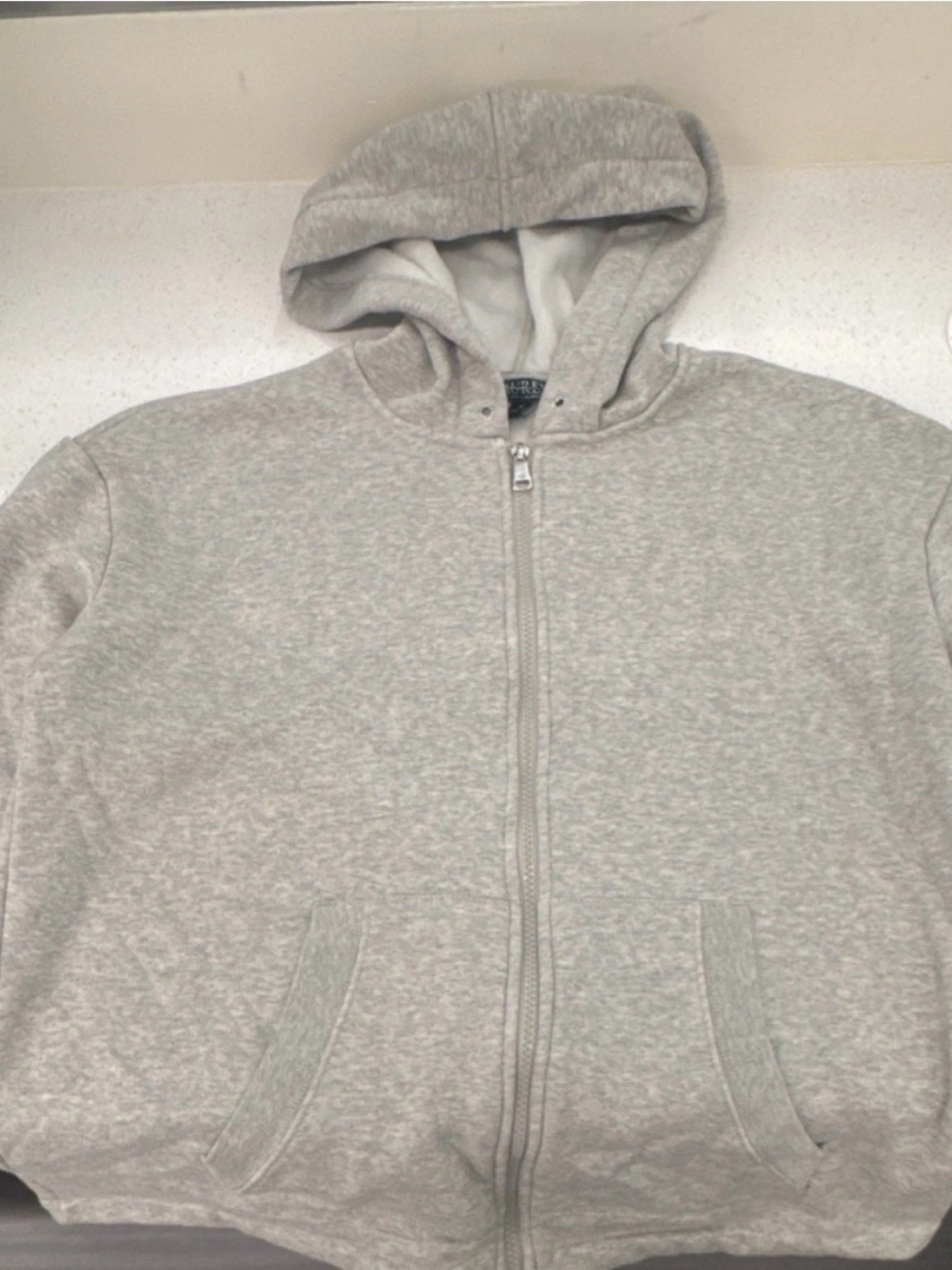 Ralph Lauren Light Heather Gray Zip-Up Hoodie